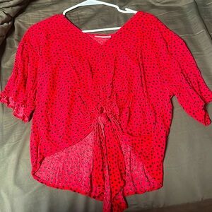 Red leopard top